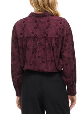 Camicia Vila Visimone bordeaux per donna.