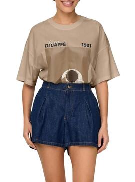 Maglietta Only Vivvi beige per donna