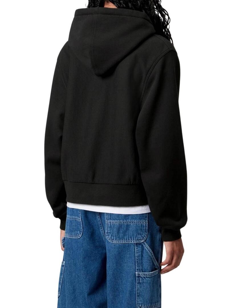 Felpa con zip Carhartt nera per donna