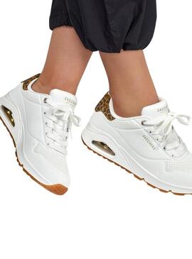 Sneakers Skechers Uno stampa animalier per donna