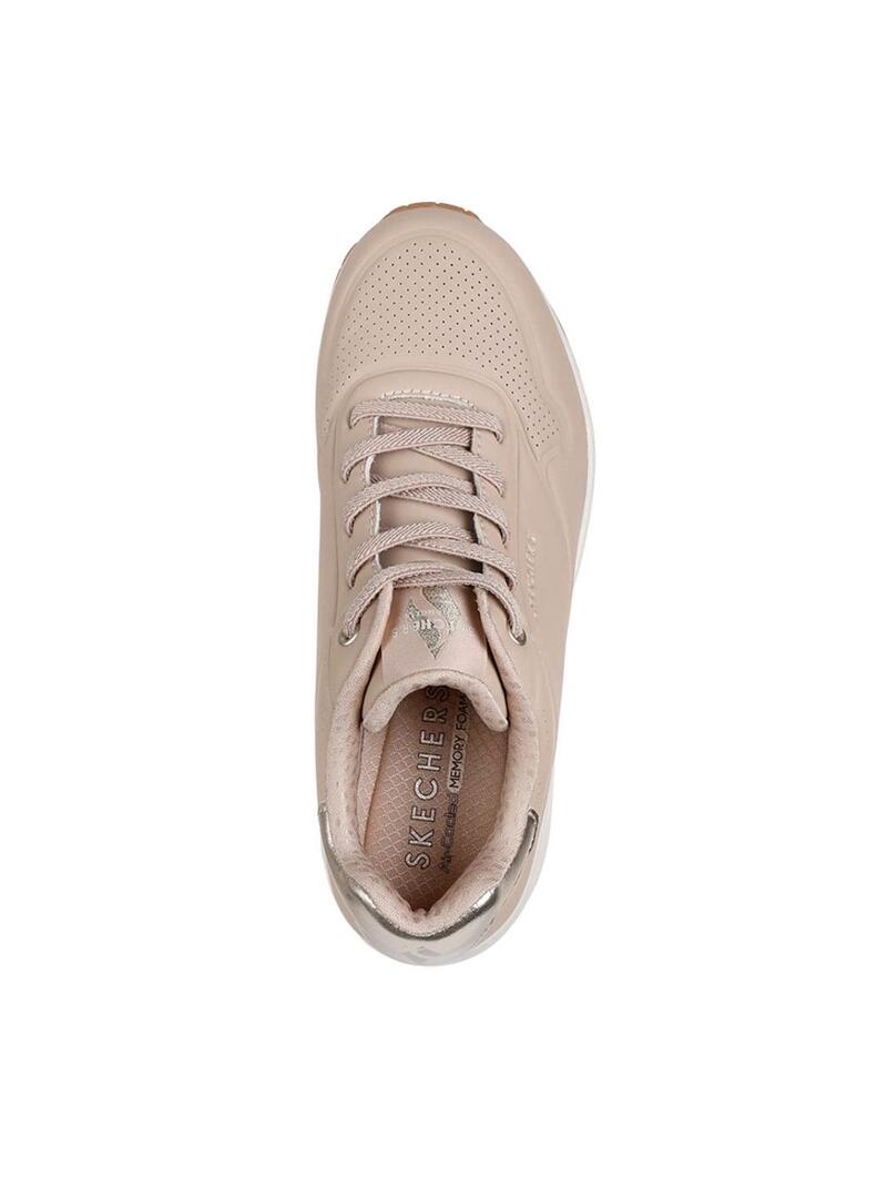 Sneakers Skechers Uno Shimmer rosa per donna