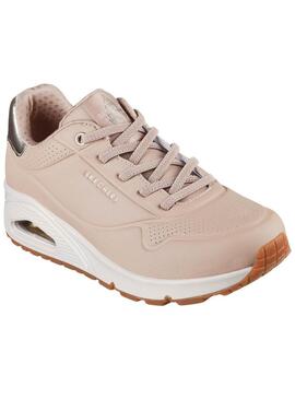 Sneakers Skechers Uno Shimmer rosa per donna