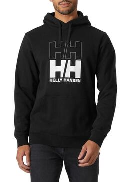 Felpa Helly Hansen con logo nero per uomo.