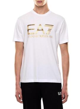 Maglietta Emporio Armani EA7 con logo bianco per uomo