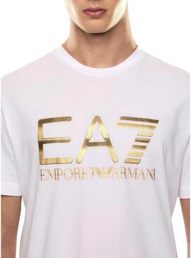 Maglietta Emporio Armani EA7 con logo bianco per uomo