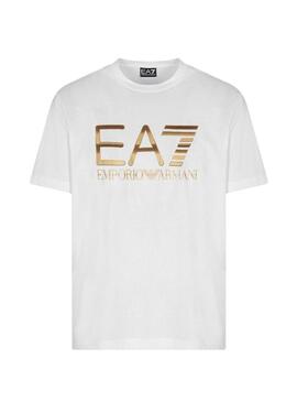Maglietta Emporio Armani EA7 con logo bianco per uomo