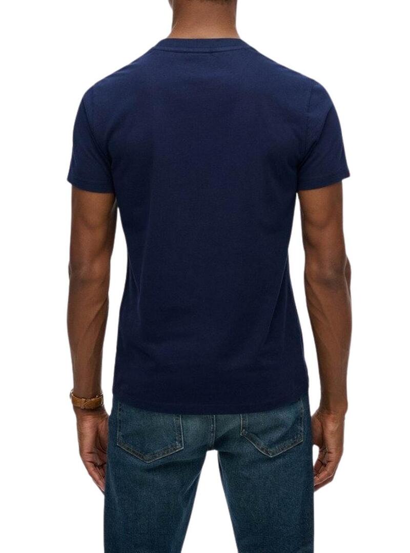 Maglietta Superdry Essential Logo blu per uomo