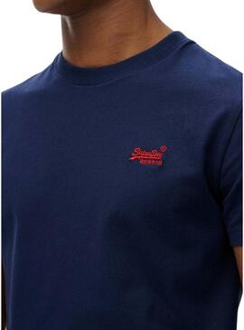 Maglietta Superdry Essential Logo blu per uomo