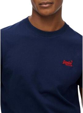 Maglietta Superdry Essential Logo blu per uomo