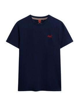 Maglietta Superdry Essential Logo blu per uomo
