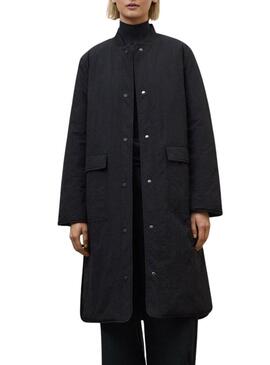 Cappotto Ecoalf Tiago nero reversibile per donna.