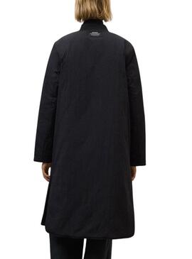Cappotto Ecoalf Tiago nero reversibile per donna.