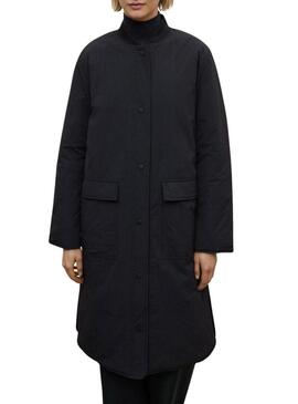 Cappotto Ecoalf Tiago nero reversibile per donna.