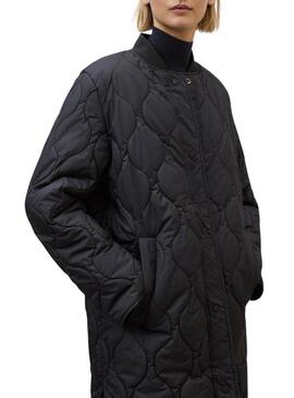 Cappotto Ecoalf Tiago nero reversibile per donna.