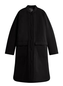 Cappotto Ecoalf Tiago nero reversibile per donna.