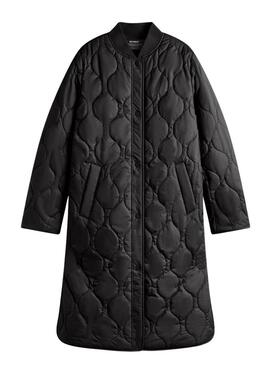 Cappotto Ecoalf Tiago nero reversibile per donna.