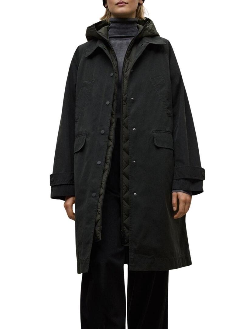Cappotto Ecoalf Hyden a due pezzi verde per donna