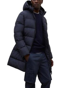 Cappotto trapuntato Ecoalf Vintage blu scuro per uomo