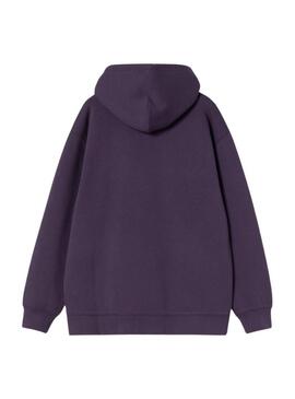 Felpa con cappuccio Carhartt viola da donna.
