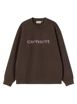 Felpa Carhartt Script marrone per donna.