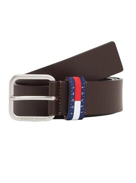 Cintura Tommy Jeans Ryan marrone per uomo