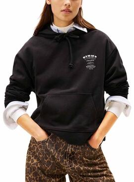 Felpa Tommy Jeans Western nera per donna