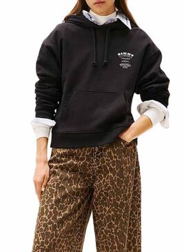 Felpa Tommy Jeans Western nera per donna