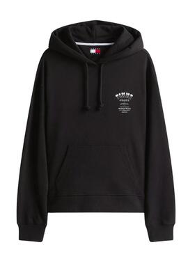 Felpa Tommy Jeans Western nera per donna