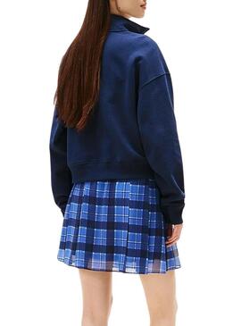 Felpa Tommy Jeans Boxy blu per donna