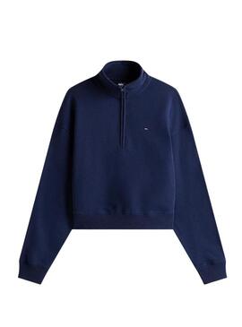 Felpa Tommy Jeans Boxy blu per donna