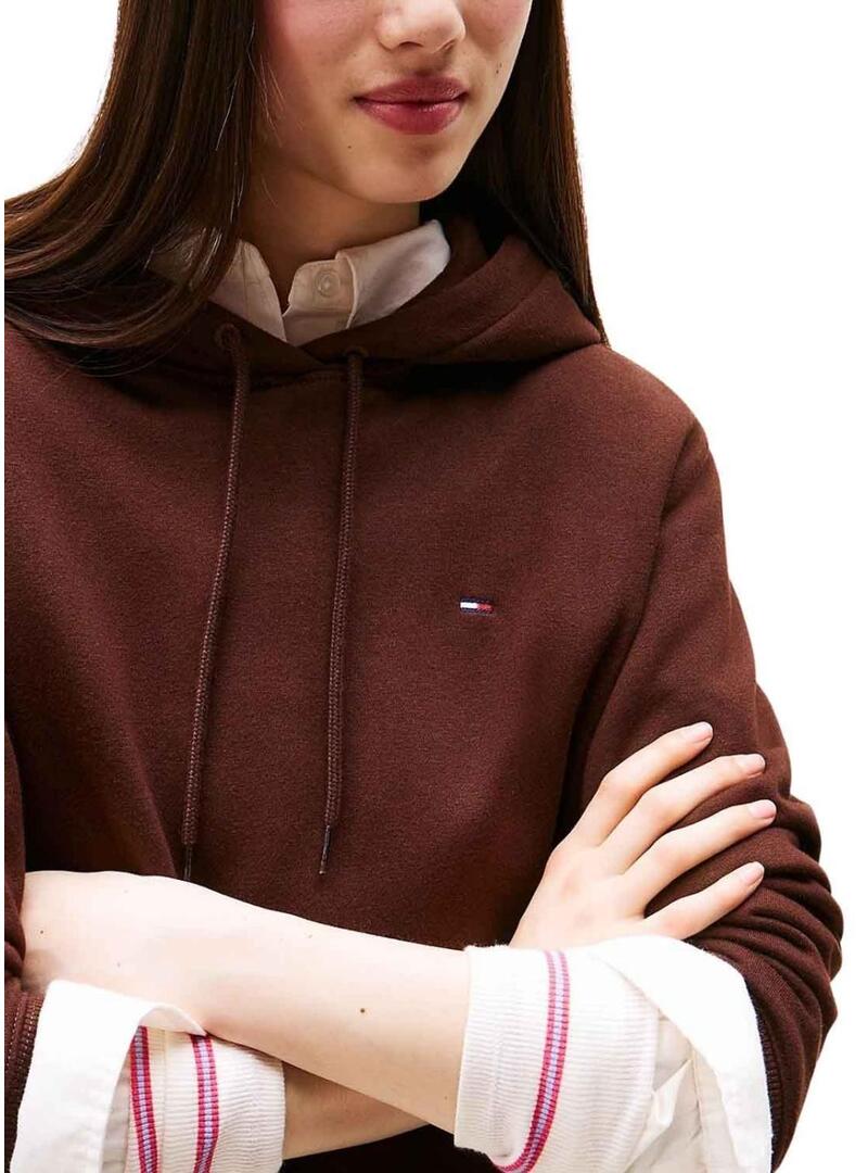 Felpa con cappuccio marrone Tommy Jeans per donna