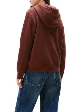 Felpa con cappuccio marrone Tommy Jeans per donna