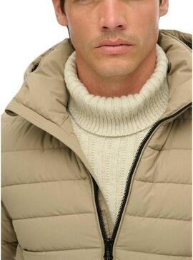 Giacca trapuntata Superdry Fuji beige per uomo.