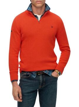 Maglia Superdry Henley arancione per uomo