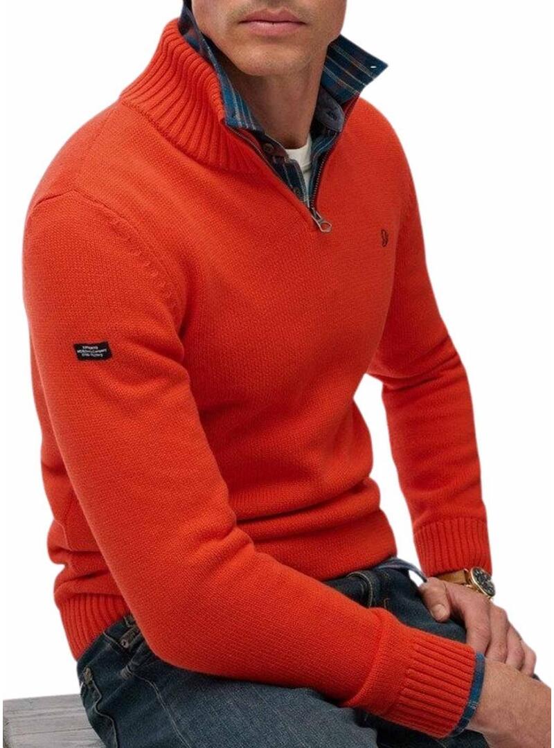 Maglia Superdry Henley arancione per uomo
