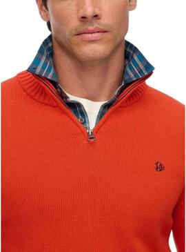 Maglia Superdry Henley arancione per uomo