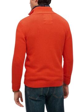 Maglia Superdry Henley arancione per uomo