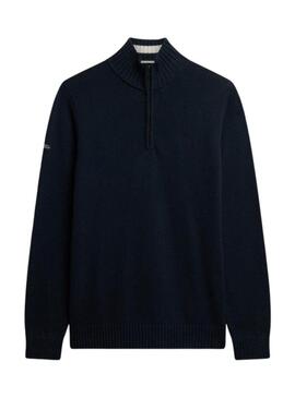 Maglia Superdry Henley blu navy per uomo