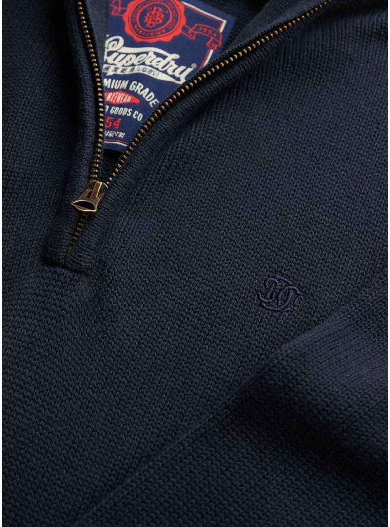 Maglia Superdry Henley blu navy per uomo