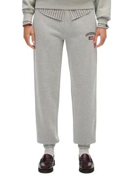 Jogger Superdry Athletic grigio da donna