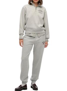 Jogger Superdry Athletic grigio da donna