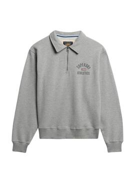 Felpa Superdry Athletic grigia per donna