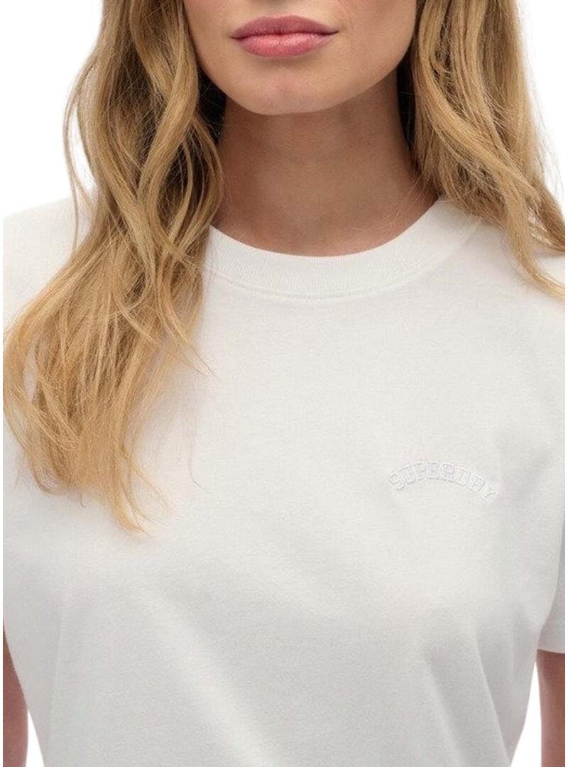 Maglietta Superdry Essential logo bianco per donna.