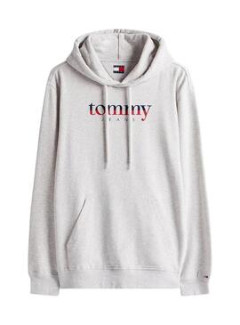Felpa Tommy Jeans Hoodie DNA grigia per uomo