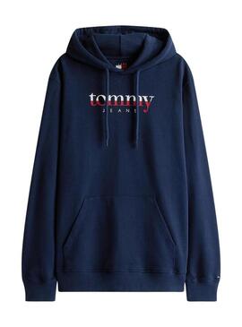 Felpa Tommy Jeans Hoodie DNA blu per uomo