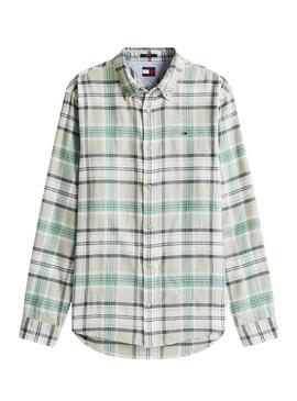 Camicia Tommy Jeans Flannel verde per uomo.