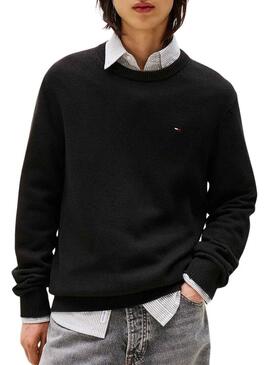 Maglia Tommy Jeans Slim nera per uomo