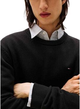 Maglia Tommy Jeans Slim nera per uomo