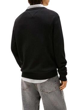 Maglia Tommy Jeans Slim nera per uomo