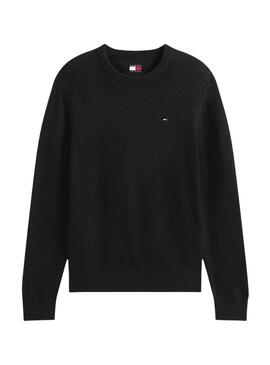 Maglia Tommy Jeans Slim nera per uomo